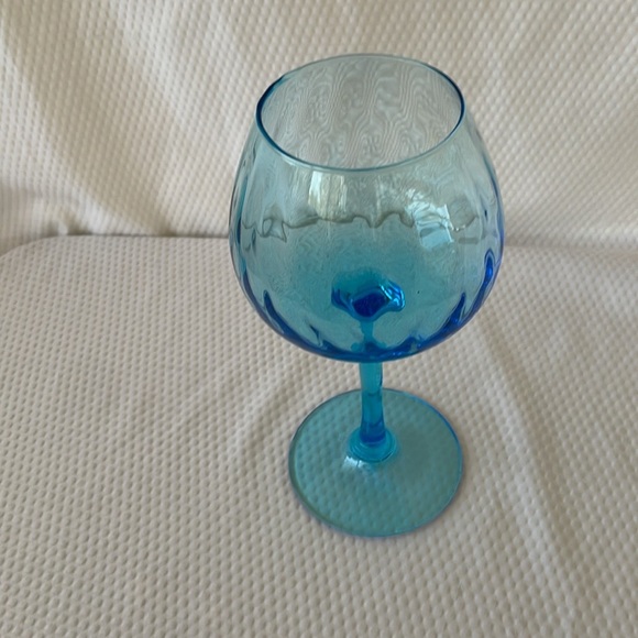 Vintage  Mid Century Blue Empoli Style Optic Snifter Glass. - Picture 3 of 6
